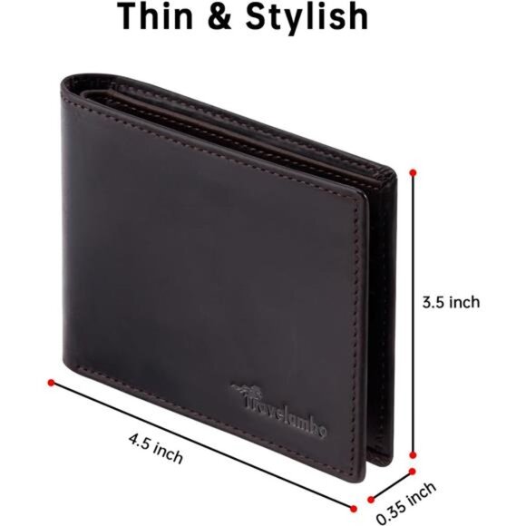 Wallet for Men Real Leather Brown - Picture 2 of 6